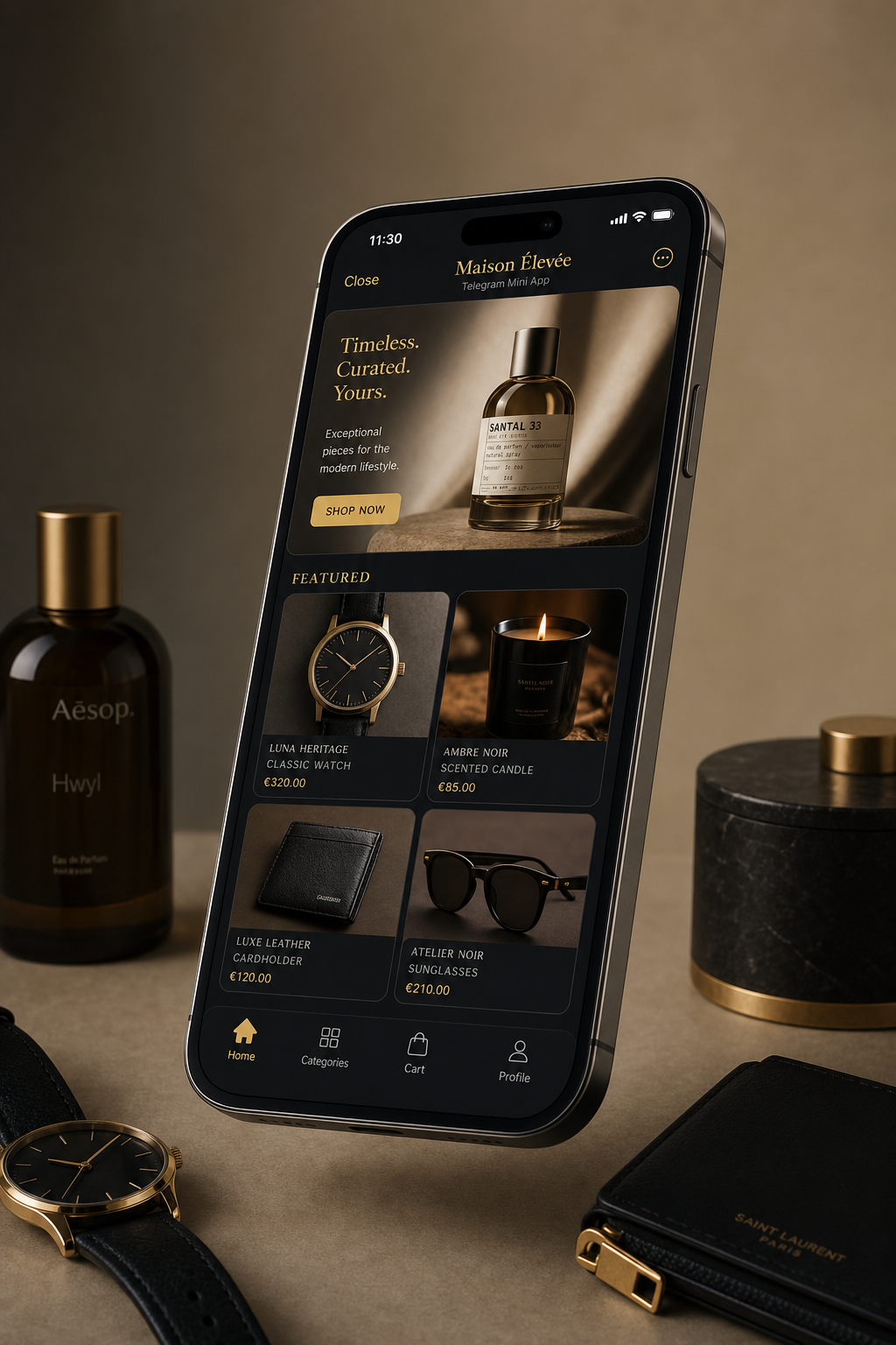Nocturne Foil, Premium Goods storefront design preview